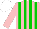 Silk - Pink, green stripes, white cap