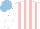 Silk - White, pink stripes, light blue cap