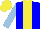 Silk - Blue, yellow stripe, light blue sleeves, yellow cap