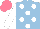 Silk - Light blue, white spots, white sleeves, salmon cap