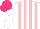 Silk - White, pink stripes, white sleeves, hot pink cap