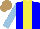 Silk - Blue, yellow stripe, light blue sleeves, light brown cap