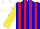 Silk - Blue, red stripes, yellow sleeves, white cap