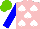 Silk - Pink, white spades, blue sleeves, light green cap