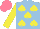 Silk - Light blue, yellow spades, sleeves, salmon cap