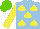 Silk - Light blue, yellow spades, sleeves, light green cap