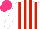 Silk - White, red stripes, hot pink cap