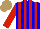 Silk - Blue, red stripes, red sleeves, light brown cap