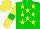 Silk - Green, yellow stars, yellow sleeves,green armbands, yellow cap