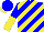 Silk - Blue, yellow diagonal stripes, blue, yellow halved sleeves, cap blue, yellow peak