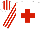 Silk - White, red cross, striped sleeves and cap