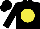 Silk - Black, black stars on yellow ball, black cap