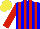 Silk - Blue, red stripes, red sleeves, yellow cap