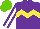 Silk - Purple, yellow chevron hoop, purple sleeves, white stripe, light green cap