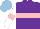 Silk - Purple, pink hoop,white sleeves, pink armlets, light blue cap