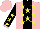 Silk - Pink, black stripe, yellow stars, black sleeves, yellow stars, pink cuffs, cap