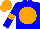 Silk - blue, orange disc, armlets and cap