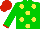 Silk - Green, yellow spots, green sleeves, red cuffs, red cap