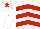 Silk - White & red chevrons, red star on cap