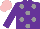 Silk - PURPLE, GREY spots, PURPLE sleeves, PINK cap