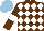 Silk - Brown, white diamonds, brown sleeves, white armlets, light blue cap