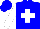 Silk - Blue, white cross, sleeves, blue cap