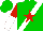 Silk - Green, white sash, red star, red and white halved sleeves