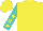 Silk - Yellow, yellow stars on turquoise sleeves