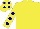 Silk - Yellow, yellow sleeve, navy spots, yellow cap, navy spots