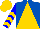 Silk - Royal blue and gold triangular thirds, blue sleeves, gold chevrons, gold cap