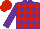 Silk - Purple, red diamonds, purple sleeves, red cap