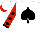 Silk - white, black spade, red sleeves, black spots, black cuffs, white cap, red peak