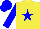 Silk - yellow, blue star, blue sleeves and cap