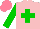 Silk - Pink, green cross, green sleeves, salmon cap