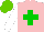 Silk - Pink, green cross, white sleeves, light green cap