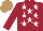 Silk - Maroon, white stars, light brown cap