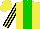 Silk - Yellow, green stripe, yellow, black stripes sleeves, yellow cap