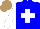 Silk - Blue, white cross, white sleeves, light brown cap