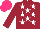 Silk - Maroon, white stars, hot pink cap