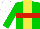 Silk - Green, yellow stripe, red hoop, white cap