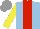 Silk - Light blue, red stripe, yellow sleeves, grey cap