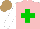 Silk - Pink, green cross, white sleeves, light brown cap