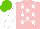 Silk - Pink, white stars, white sleeves, light green cap