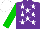 Silk - Purple, white stars, green sleeves, white cap