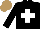 Silk - Black, white cross, light brown cap