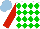 Silk - White, green diamonds, red sleeves, light blue cap