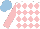Silk - White, pink diamonds, pink sleeves, light blue cap