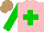 Silk - Pink, green cross, green sleeves, light brown cap