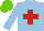 Silk - Light blue, red cross, light green cap