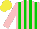 Silk - Pink, green stripes, yellow cap